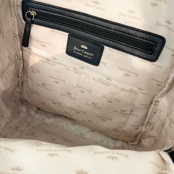 Juicy Couture Black Embossed Logo Word Play Backpack - Picture 7 of 9